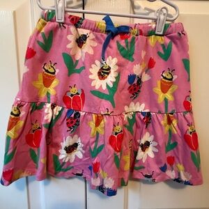 Mini Boden Colorful Floral and Bug Print Skirt